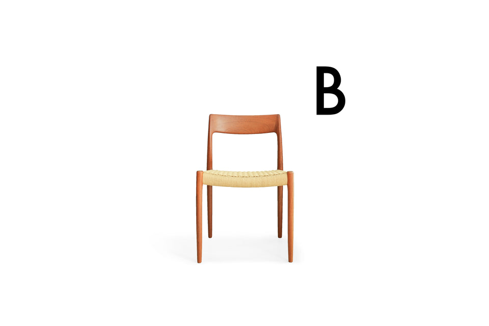 J.L. Møller Dining Chair No.77 N.O. Møller Teakwood/J.L.モラー ダイニングチェア チーク材 ペーパーコード 北欧ヴィンテージ