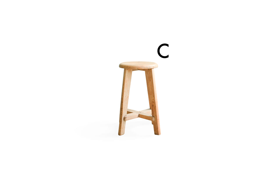 Japanese Vintage Wooden Round Stool/ヴィンテージ 木製ラウンドスツール 古道具