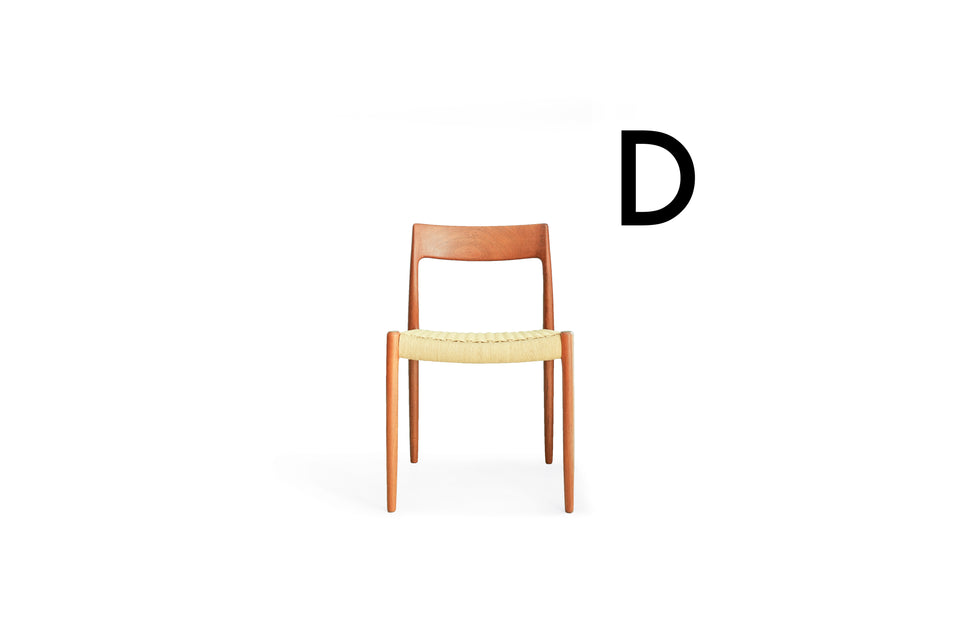 J.L. Møller Dining Chair No.77 N.O. Møller Teakwood/J.L.モラー ダイニングチェア チーク材 ペーパーコード 北欧ヴィンテージ
