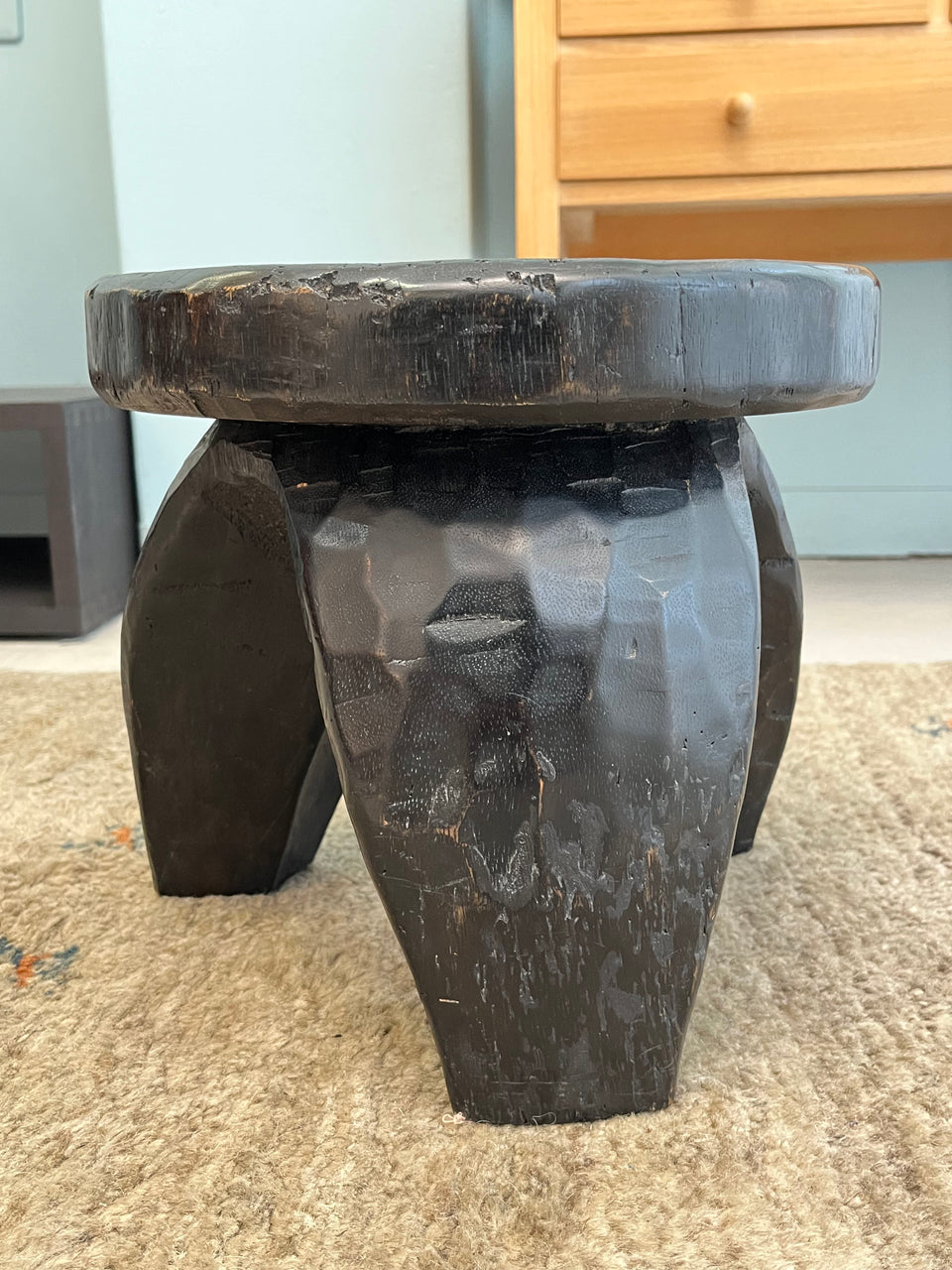 African Wooden Stool/アフリカン スツール 木製 3本脚 椅子 民芸