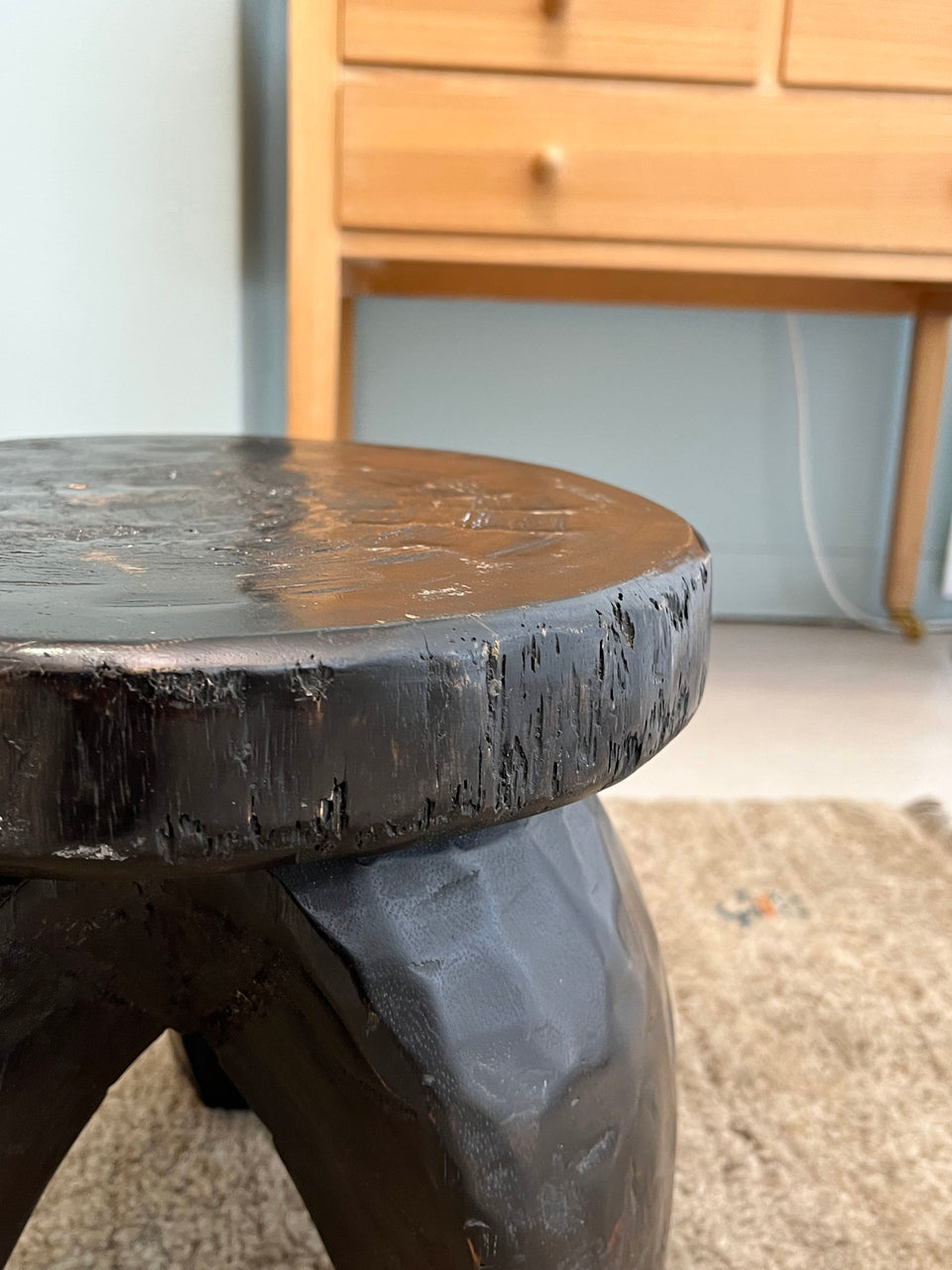 African Wooden Stool/アフリカン スツール 木製 3本脚 椅子 民芸