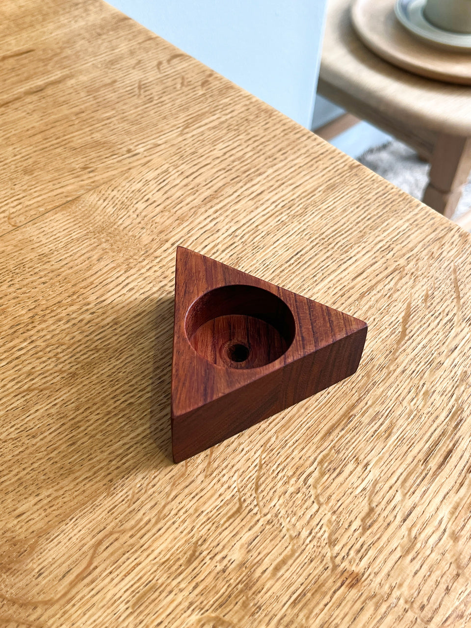 Teakwood Triangle Candle Holder Danish Vintage/デンマークヴィンテージ キャンドルホルダー チーク材 北欧インテリア