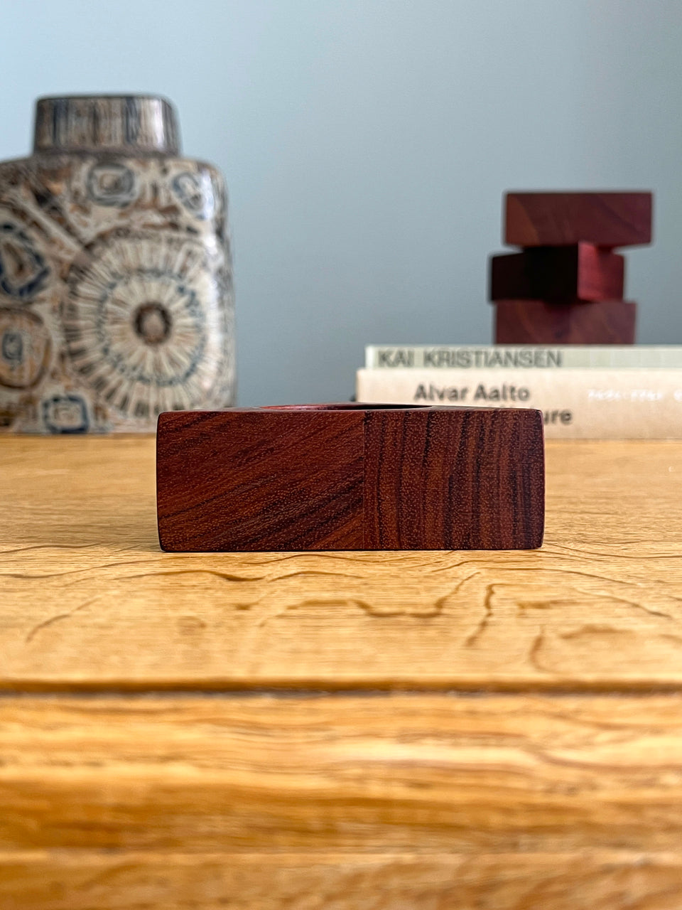 Teakwood Triangle Candle Holder Danish Vintage/デンマークヴィンテージ キャンドルホルダー チーク材 北欧インテリア