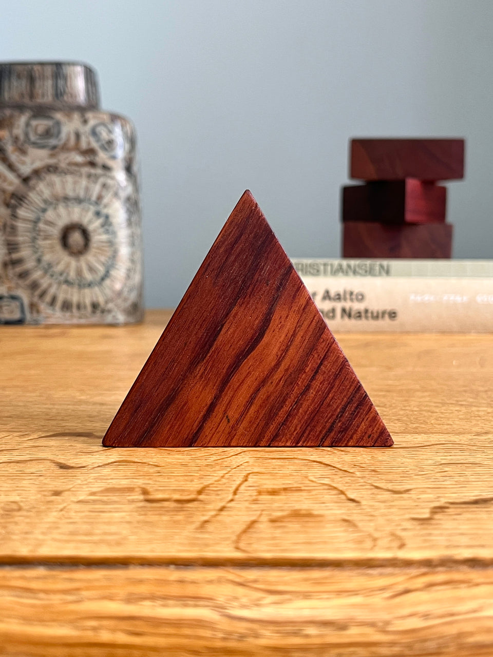 Teakwood Triangle Candle Holder Danish Vintage/デンマークヴィンテージ キャンドルホルダー チーク材 北欧インテリア