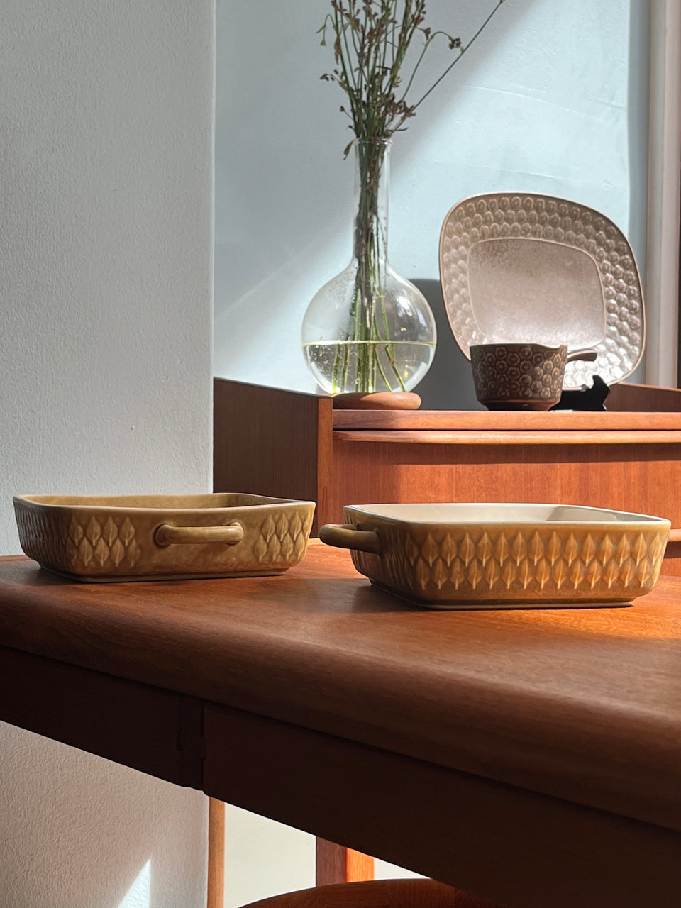 Kronjyden Relief Square Dish with Handle Jens H.Quistgaard/クロニーデン レリーフ スクエアディッシュ 角皿 クイストゴー 北欧ヴィンテージ食器