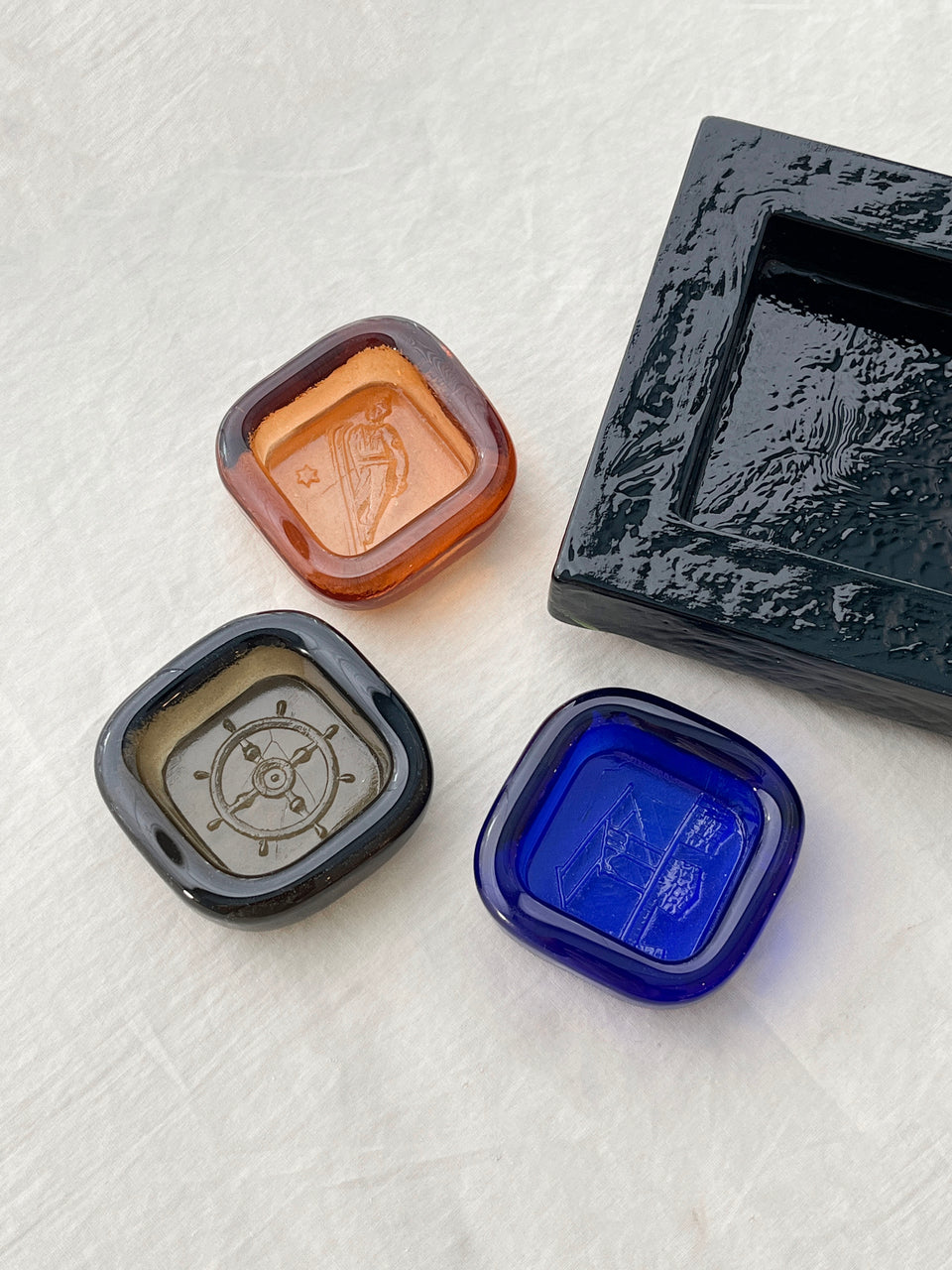 Norwegian Vintage PLUS FREDRIKSTAD GLASS Tray/ノルウェーヴィンテージ ガラストレイ 北欧インテリア