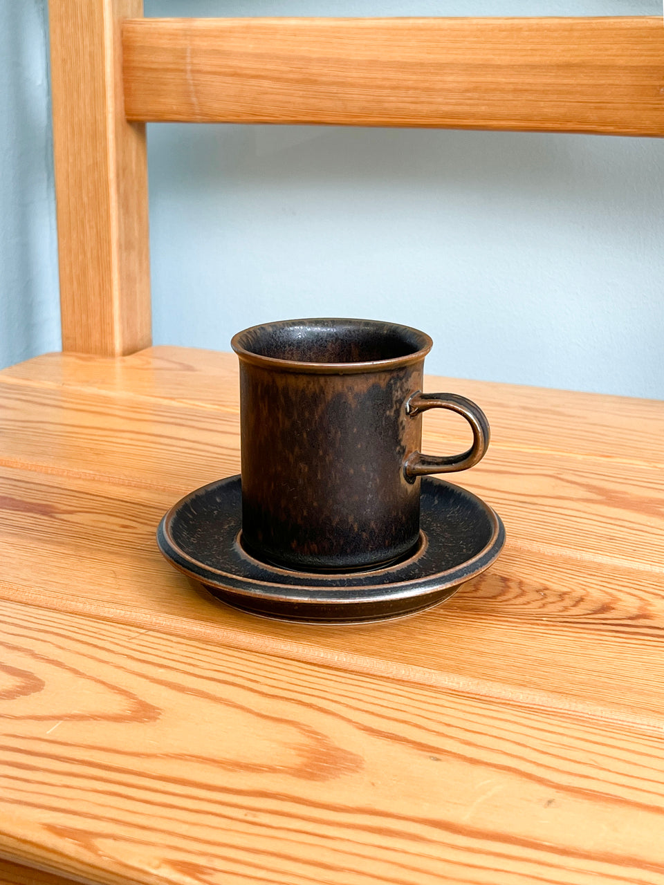 Vintage ARABIA Ruska Coffee Cup and Saucer Plate/アラビア ルスカ コーヒーカップ&ソーサー プレート 北欧ヴィンテージ食器