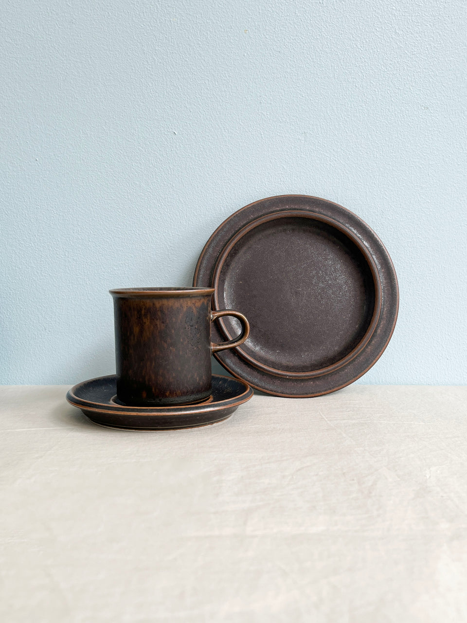 Vintage ARABIA Ruska Coffee Cup and Saucer Plate/アラビア ルスカ コーヒーカップ&ソーサー プレート 北欧ヴィンテージ食器