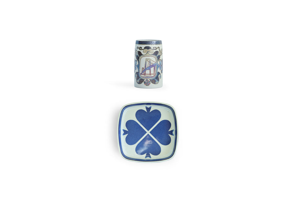 Vintage Royal Copenhagen Aluminia Beer Mug Square Plate/ロイヤルコペンハーゲン アルミニア ビアマグ プレート 北欧インテリア