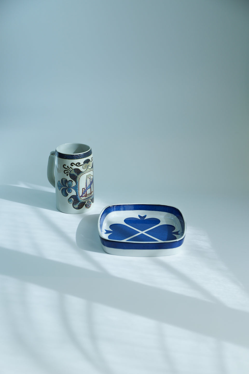 Vintage Royal Copenhagen Aluminia Beer Mug Square Plate/ロイヤルコペンハーゲン アルミニア ビアマグ プレート 北欧インテリア