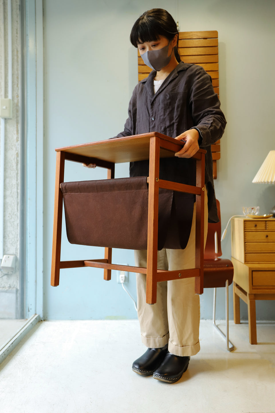 Side Table with Magazine Rack Scandinavian Vintage/北欧ヴィンテージ サイドテーブル マガジンラック