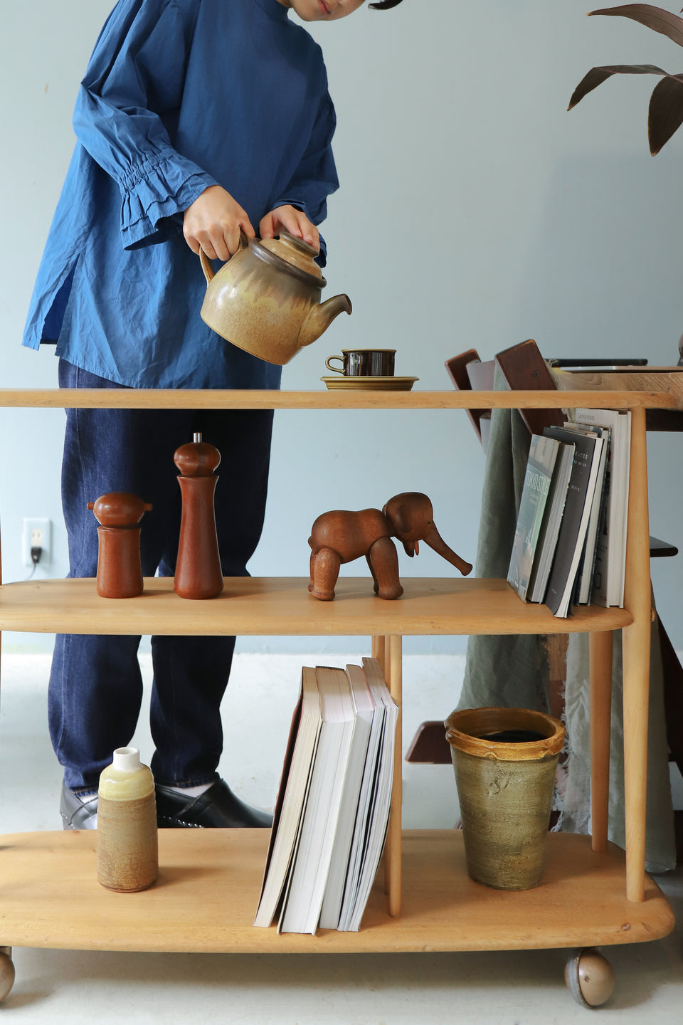 UK Vintage Ercol Bookcase Trolley/イギリスヴィンテージ アーコール ブックケース トロリー ワゴン