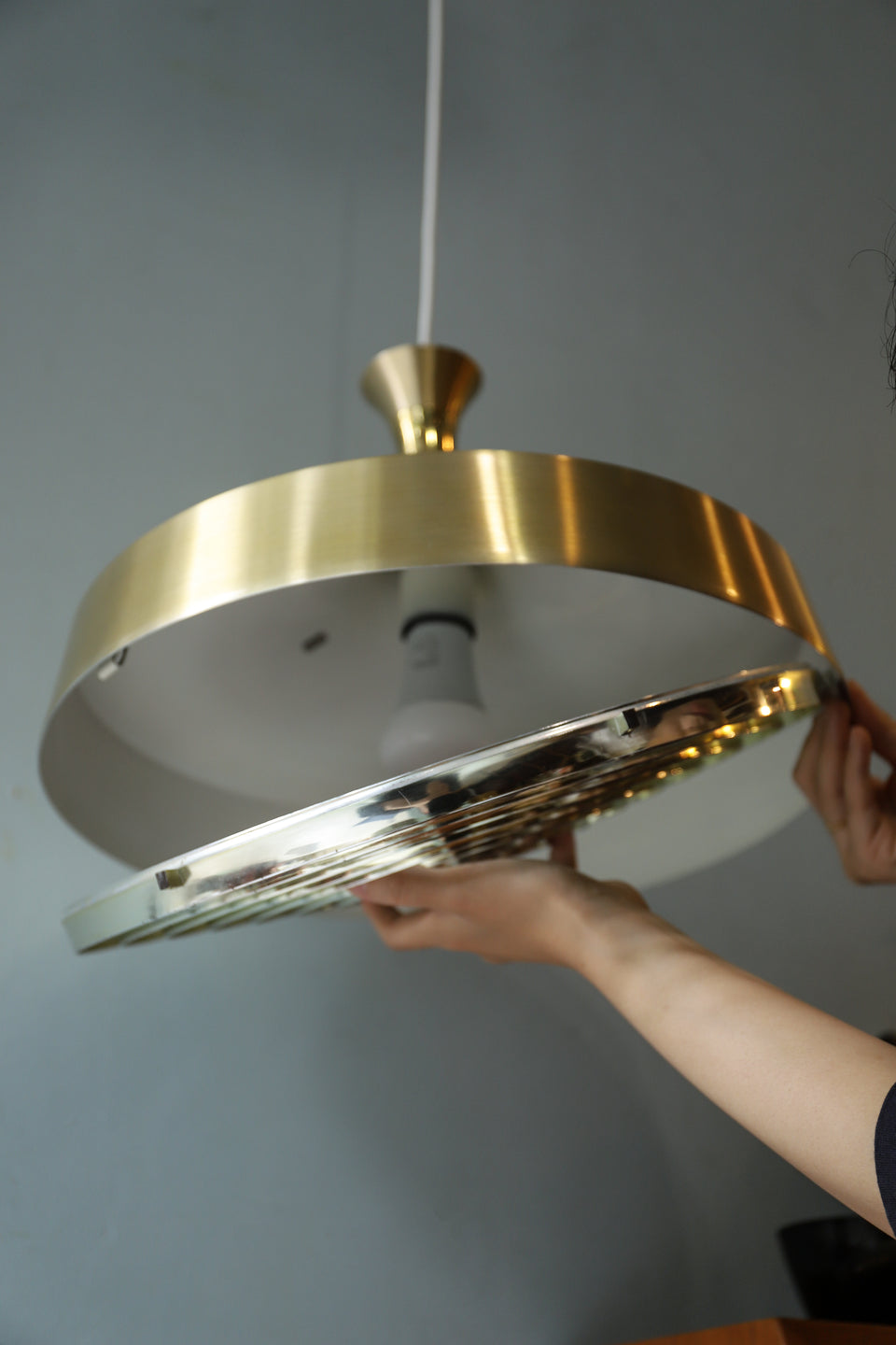 Danish Vintage Pendant Light Gold Plate/デンマークヴィンテージ ペンダントライト ゴールドメッキ