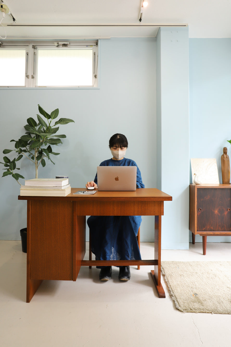 Japanese Vintage Single Pedestal Desk Teakwood/ジャパンヴィンテージ 片袖デスク チーク材 机 北欧スタイル