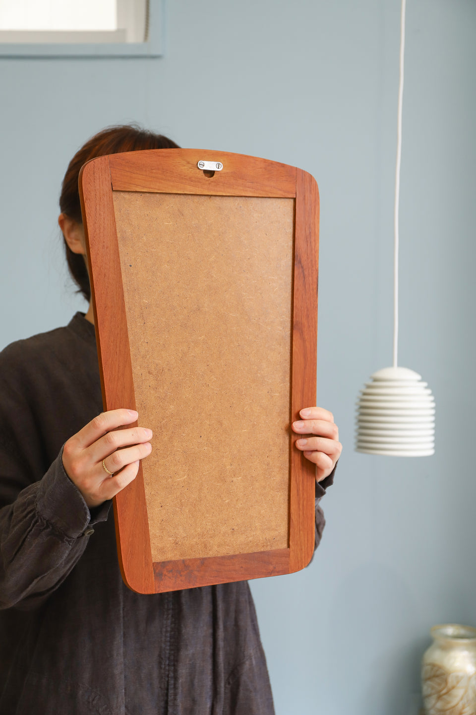 Danish Vintage Small Wall Mirror Teak Frame/デンマークヴィンテージ スモールウォールミラー チークフレーム 鏡 北欧インテリア