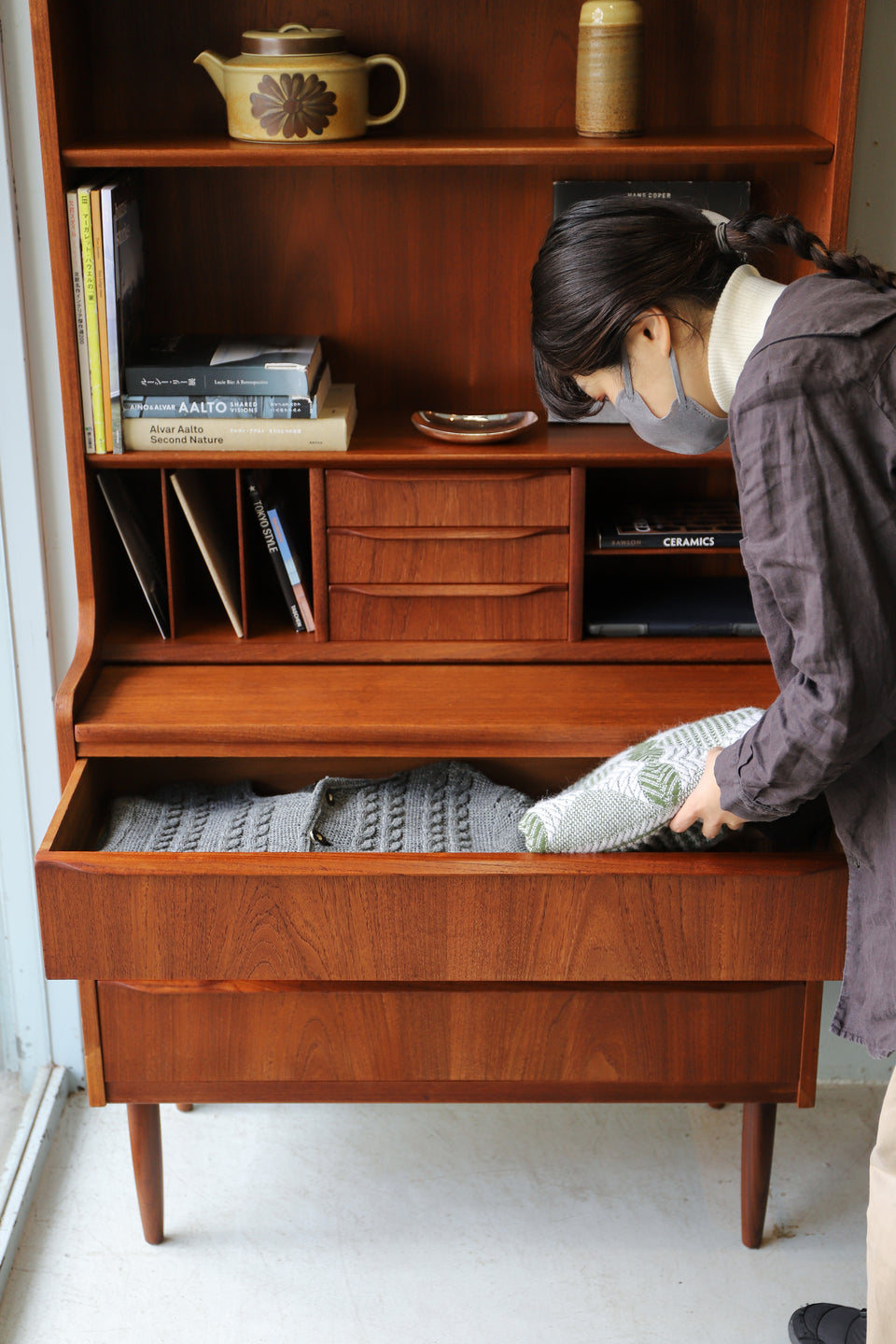 Bookcase Bureau Danish Vintage/デンマークヴィンテージ ブックケース ビューロー 本棚 北欧家具