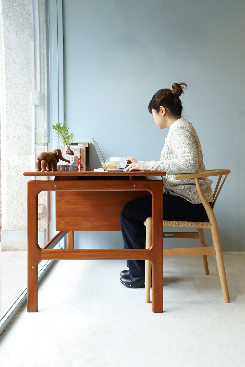 Danish Vintage Desk G.V.Møbler/デンマークヴィンテージ 片袖デスク チーク材 机 テーブル 北欧家具