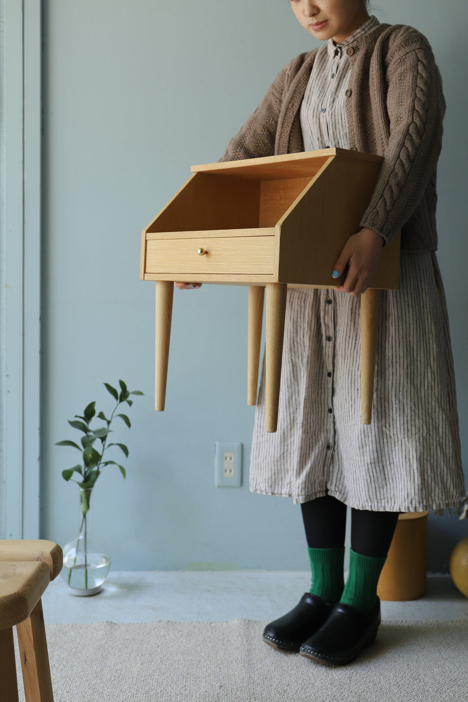 Danish Vintage Oak Night Table/デンマークヴィンテージ ナイトテーブル オーク材 北欧家具