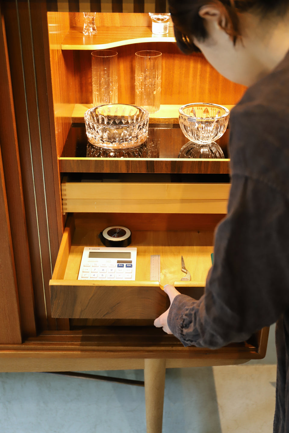 Danish Vintage High Sideboard/デンマークヴィンテージ サイドボード チーク材 北欧家具