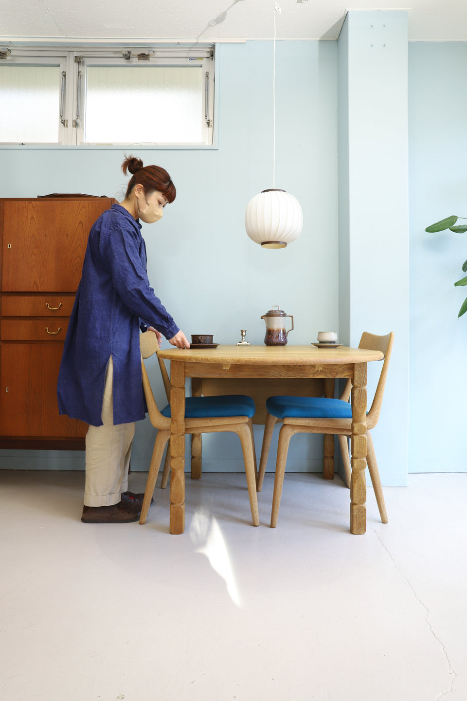 Danish Vintage Oakwood Drop Leaf Dining Table/デンマークヴィンテージ ドロップリーフ エクステンションダイニングテーブル オーク材
