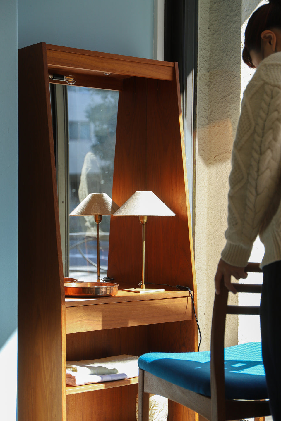 flame Blass Stand Table Lamp/フレイム テーブルランプ 真鍮 スタンドライト 間接照明