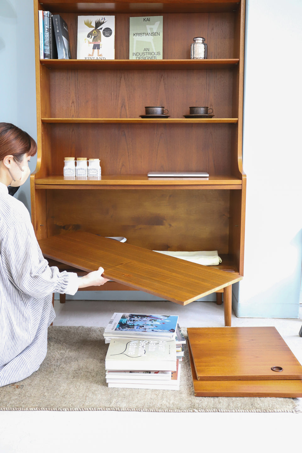 Nexø Møbelfabrik Bornholms Bookcase Johannes Sorth/デンマークヴィンテージ ブックケース 本棚 ヨハネス・ソース 収納 北欧家具
