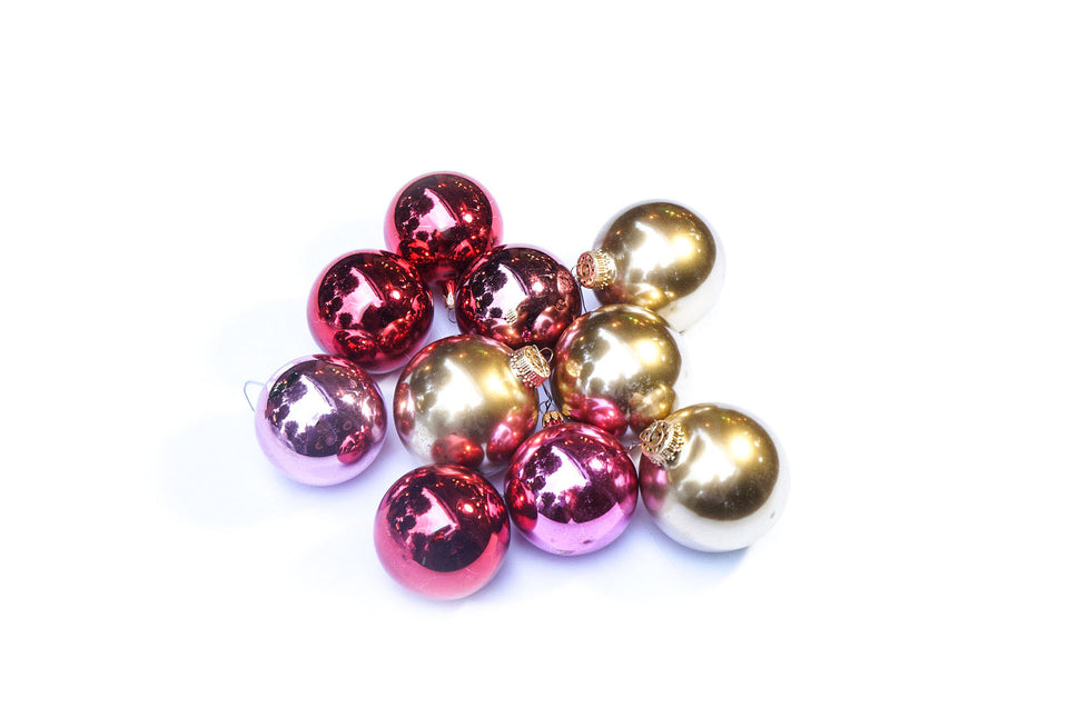Vintage Blown Glass Christmas Ball Ornament 10個セット 3