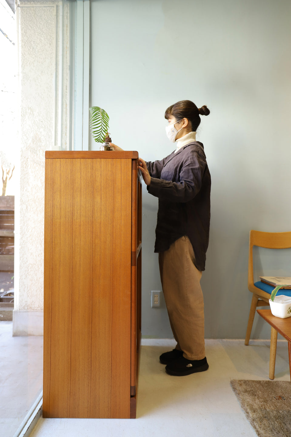 Teakwood Bellows Drink Cabinet Japanese Vintage/ジャパンヴィンテージ ドリンクキャビネット 蛇腹 チーク材