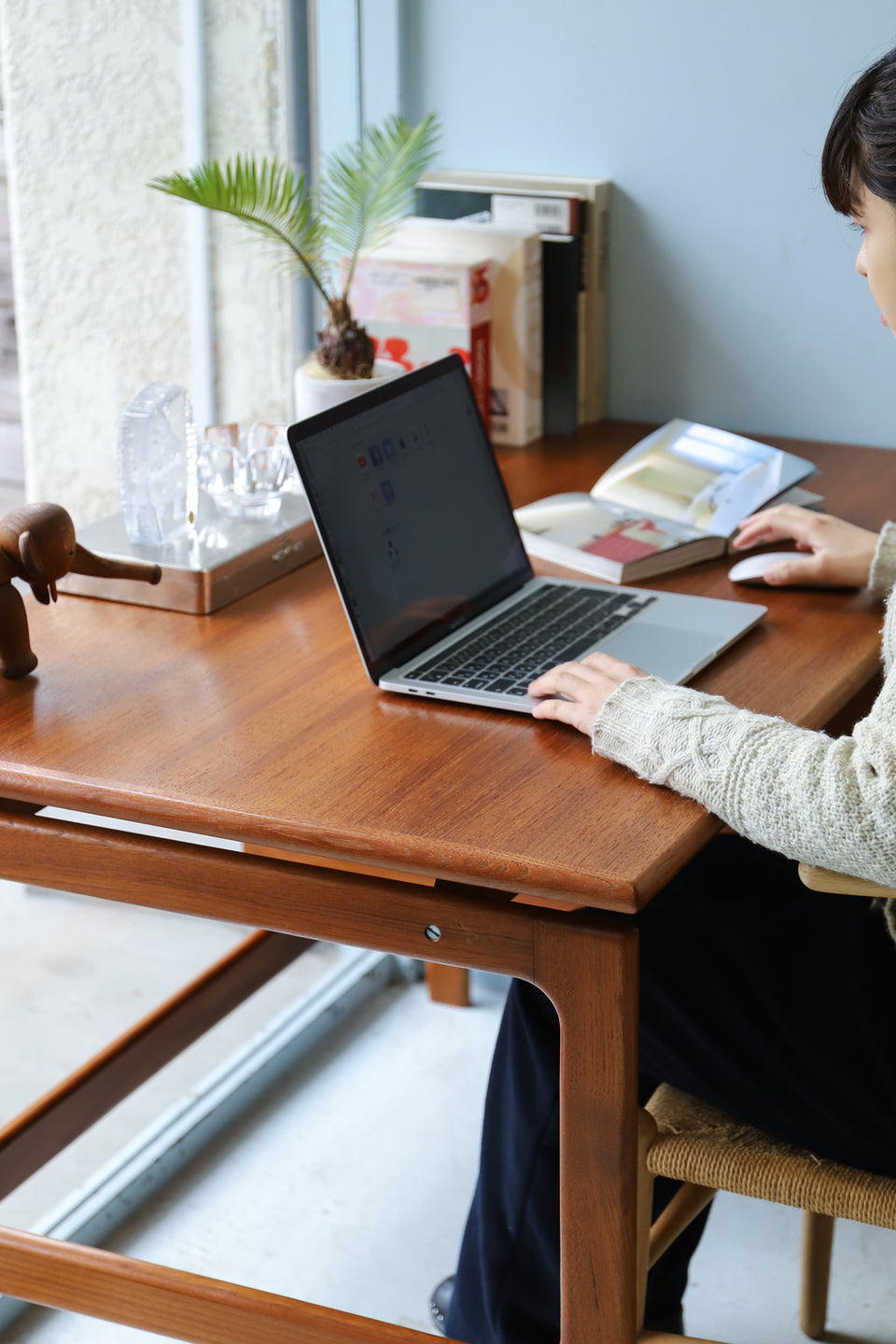 Danish Vintage Desk G.V.Møbler/デンマークヴィンテージ 片袖デスク チーク材 机 テーブル 北欧家具