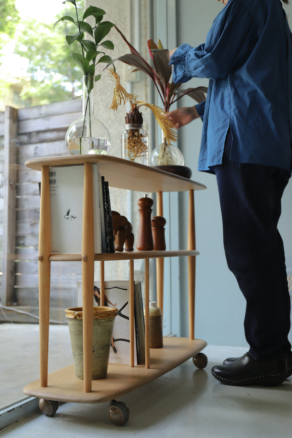 UK Vintage Ercol Bookcase Trolley/イギリスヴィンテージ アーコール ブックケース トロリー ワゴン