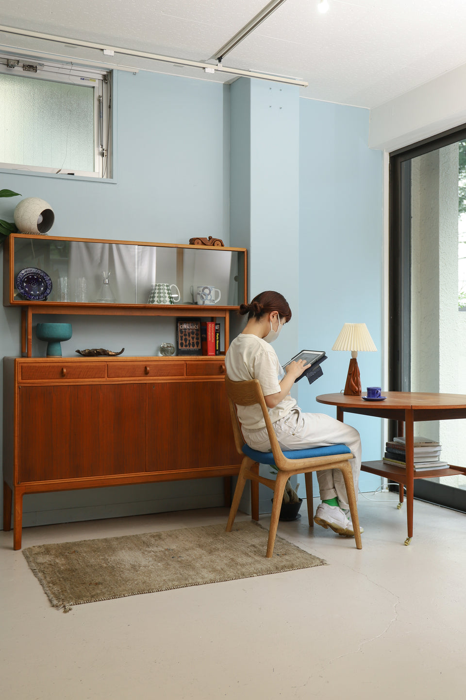 Swedish Vintage Bodafors Glass Low Cabinet/スウェーデンヴィンテージ ボダフォース ガラスキャビネット 収納 北欧家具