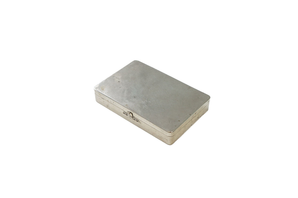 Vintage Stainless Case/ヴィンテージ ステンレス ケース 小物入れ インテリア レトロ シャビー インダストリアル Lサイズ