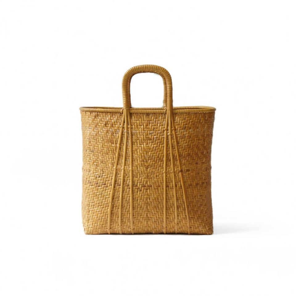 Japanese Vintage Banboo Shopping Basket/ヴィンテージ バンブー カゴバッグ バスケット 竹籠 かばん