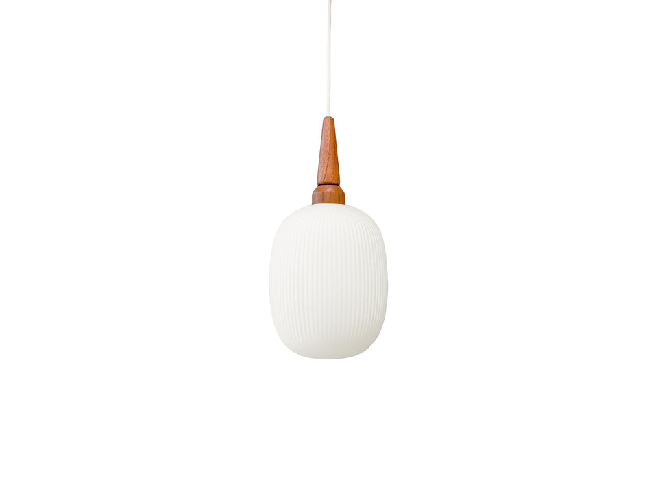 Glass&Teak Pendant Light Danish Vintage/デンマークヴィンテージ ペンダントライト ガラス&チーク材 北欧インテリア