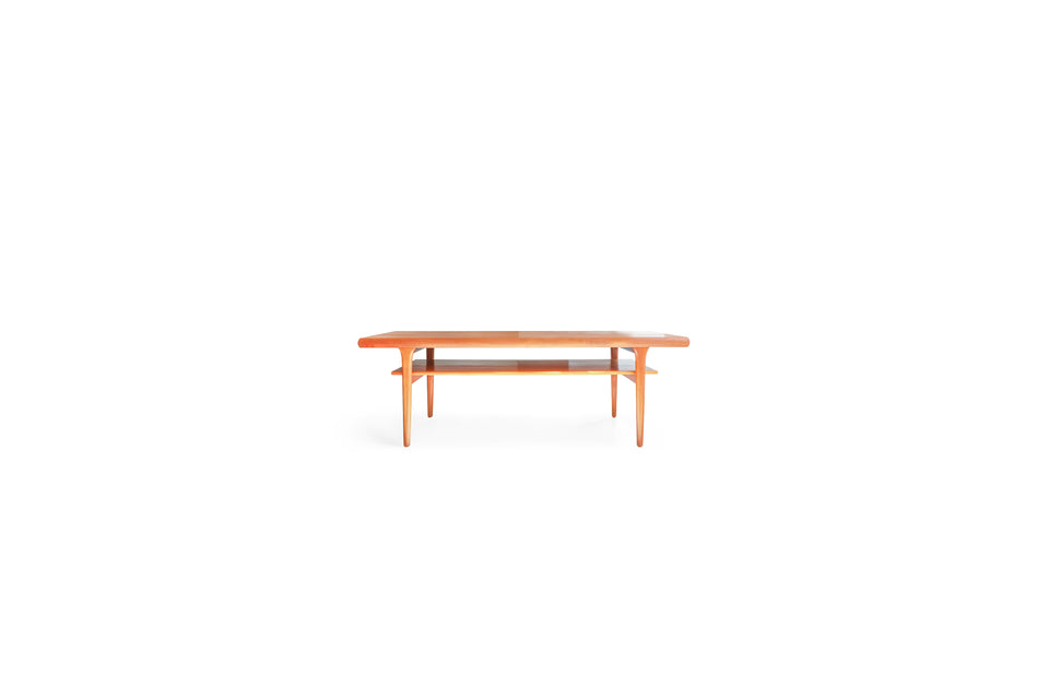 Danish Vintage Teakwood Coffee Table with Shelf/デンマークヴィンテージ コーヒーテーブル チーク材 棚板付き 北欧家具