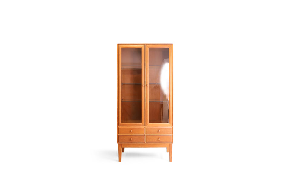 Japanese Vintage Teakwood Glass Cabinet/ジャパンヴィンテージ ガラスキャビネット チーク材 食器棚