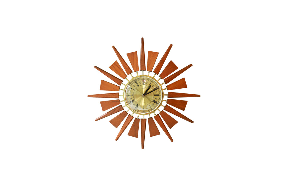 Anstey&Wilson Sunburst Wall Clock/イギリスヴィンテージ サンバースト ウォールクロック