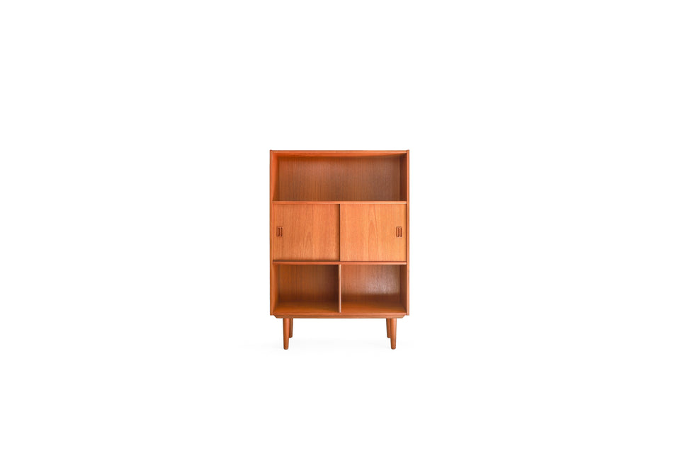 Danish Vintage Bookcase Shelf with Sliding Doors/デンマークヴィンテージ ブックケース 本棚 チーク材 収納 北欧家具