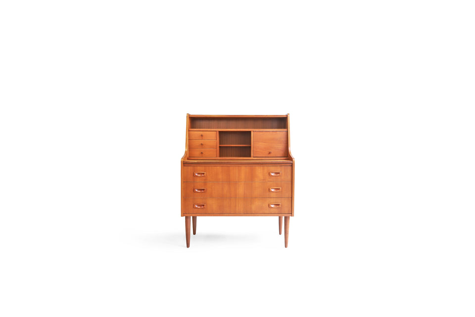 Danish Vintage Teak Writing Bureau with Mirror/デンマークヴィンテージ ライティングビューロー チーク材 ドレッサー 北欧家具