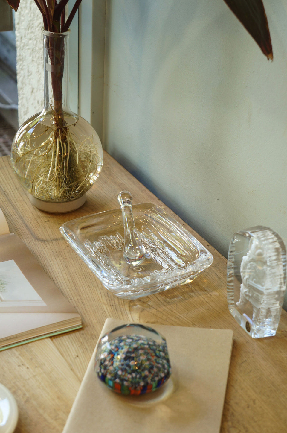 France Daum Crystal Grass Ashtray/フランス ドーム アッシュトレイ クリスタルガラス 灰皿 インテリア