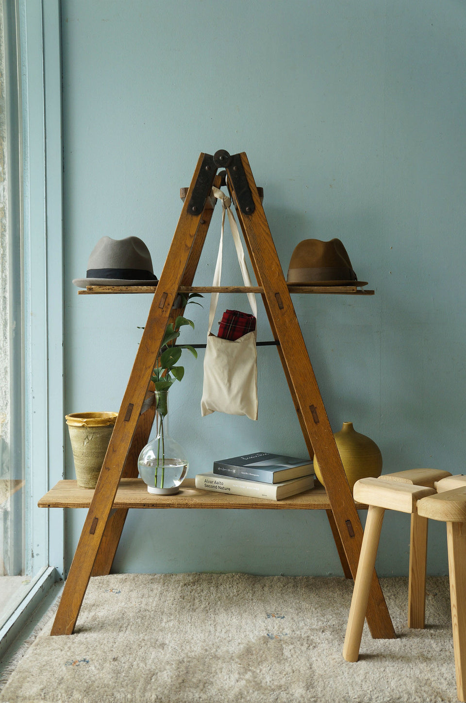 Japanese Vintage Stepladder/ジャパンヴィンテージ 文化梯子 脚立 古道具 昭和レトロ シャビーシック