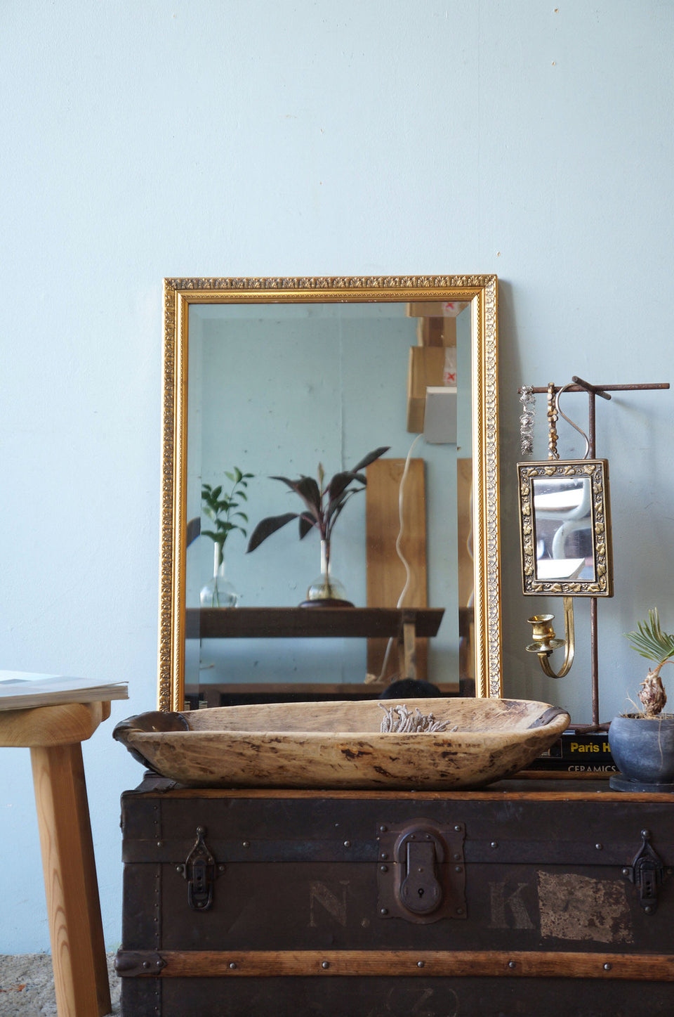 Bevelled Mirror Made in Italy/ウォールミラー イタリア製 壁掛け鏡 レリーフ インテリア