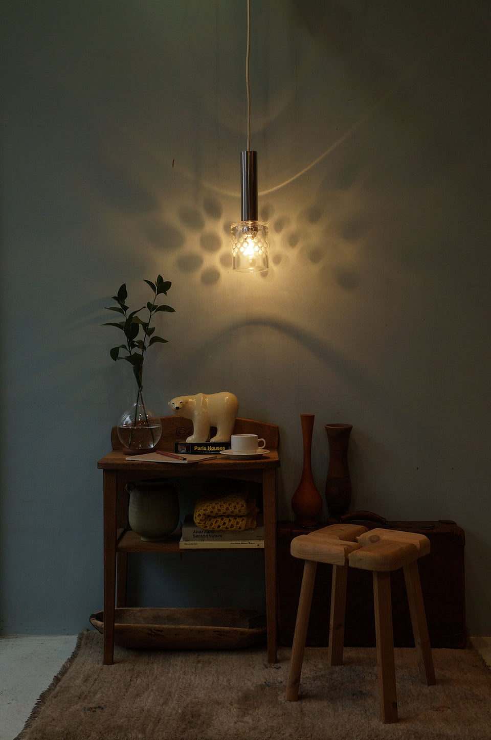 Japanese Vintage Glass Shade Pendant Light/ジャパンヴィンテージ ペンダントライト ガラスシェード 照明 レトロモダン