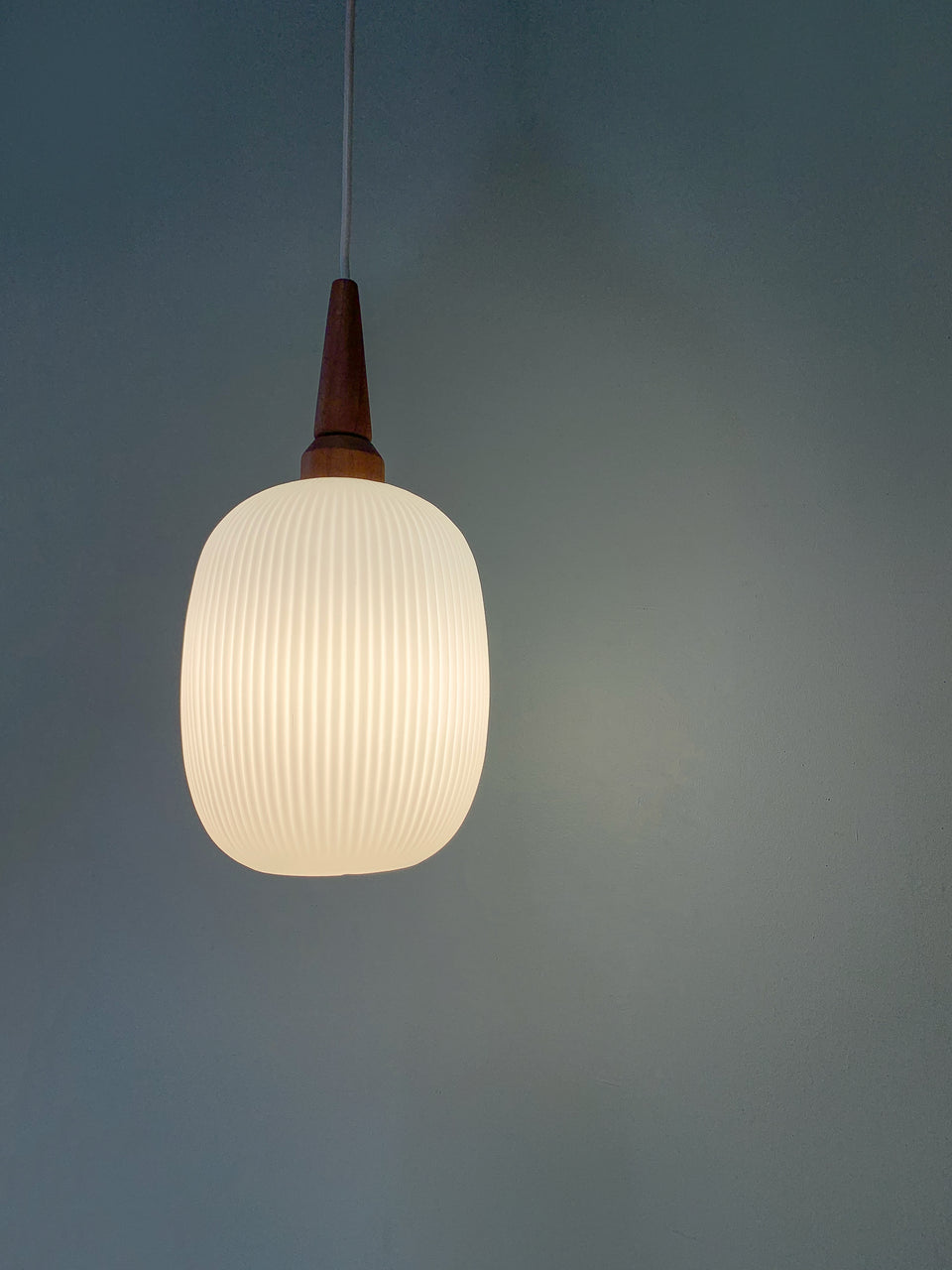Glass&Teak Pendant Light Danish Vintage/デンマークヴィンテージ ペンダントライト ガラス&チーク材 北欧インテリア