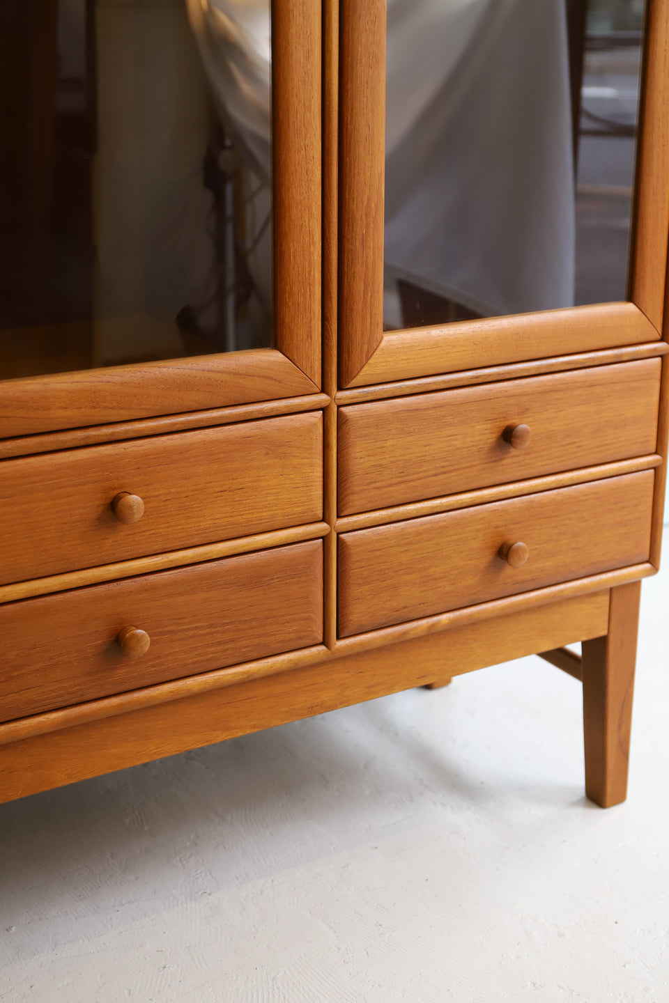 Japanese Vintage Teakwood Glass Cabinet/ジャパンヴィンテージ ガラスキャビネット チーク材 食器棚