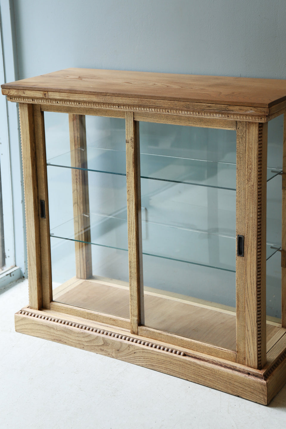 Japanese Antique Oakwood Glass Showcase/ジャパンアンティーク ガラスショーケース ナラ材
