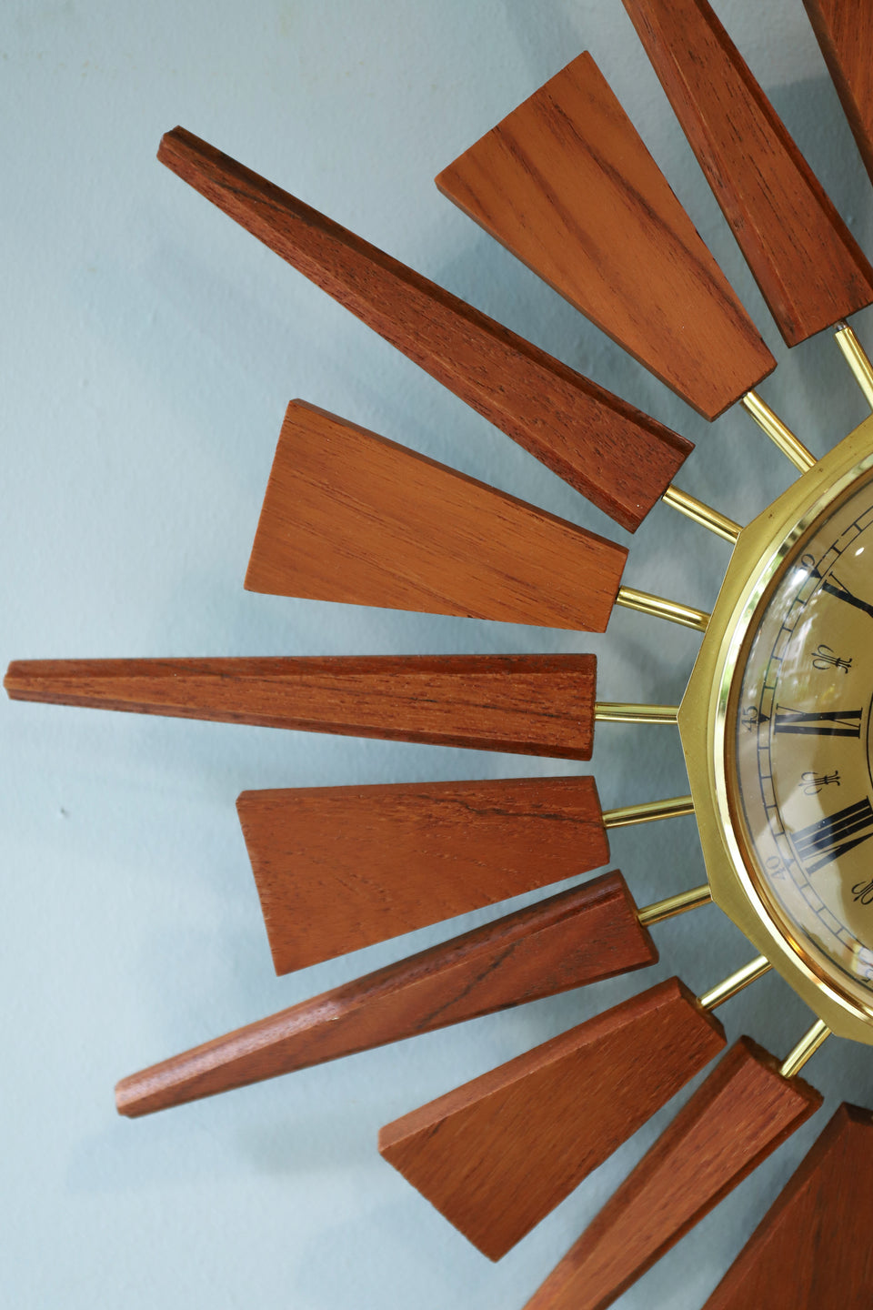 Anstey&Wilson Sunburst Wall Clock/イギリスヴィンテージ サンバースト ウォールクロック