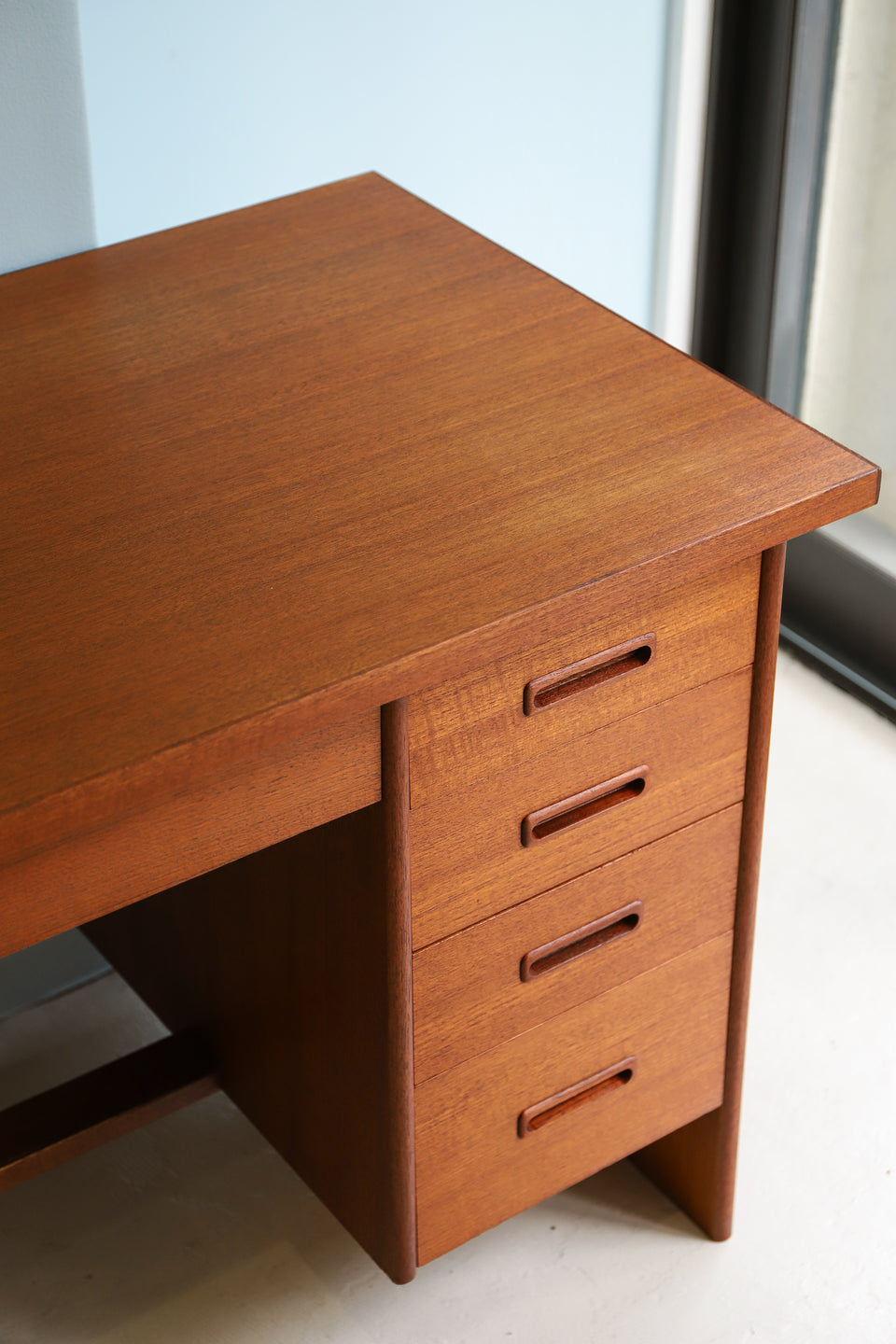 Japanese Vintage Single Pedestal Desk Teakwood/ジャパンヴィンテージ 片袖デスク チーク材 机 北欧スタイル