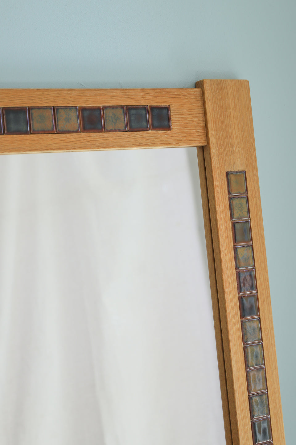 Danish Vintage Oakwood Tile Mirror/デンマークヴィンテージ ウォールミラー オーク材 タイル 北欧インテリア