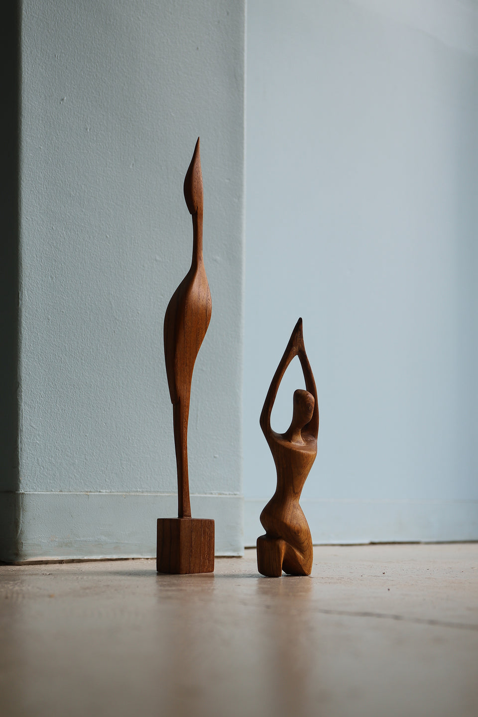Vintage Wooden Sculpture Objet/ヴィンテージ 木製彫刻 木彫りオブジェ 置物 北欧インテリア